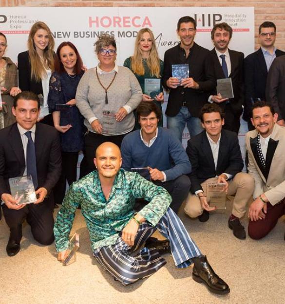 Foto de familia de los ganadores de los Premios HIP 2018