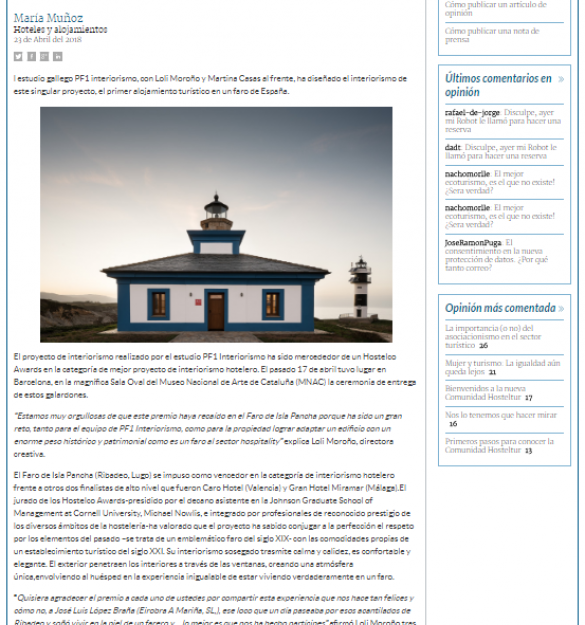 Ecos en prensa | Hostelco Awards 2018