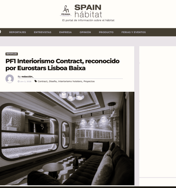 SPAIN hábitat | PF1 Interiorismo Contract, reconocido por Eurostars Lisboa Baixa