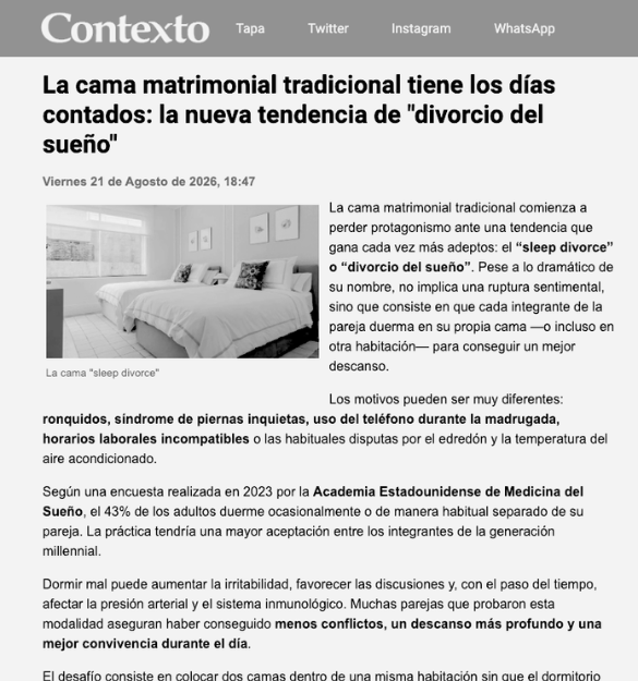 CONTEXTO TUCUMÁN | la nueva tendencia de divorcio del sueño CONTEXTO TUCUMÁN | la nueva tendencia de divorcio del sueño